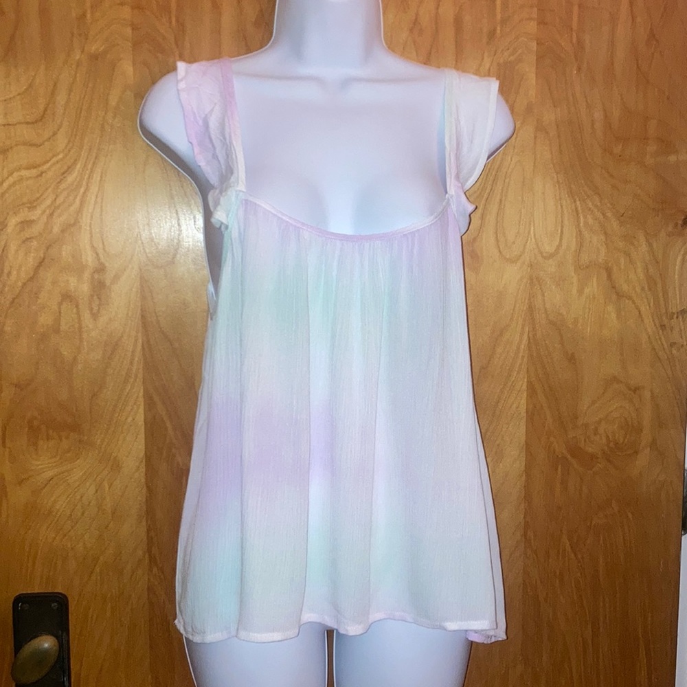 Dear John Light Pastel Purple and Light Blue Tie-dye Tank Top Size Small NWT